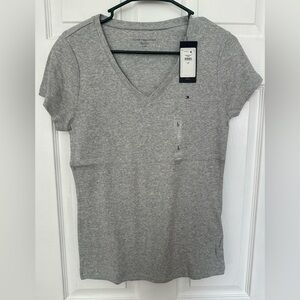 Tommy Hilfiger Women's Heather Gray V-Neck Tee